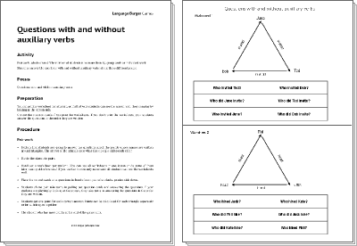 Questions with and without auxiliary verbs Game Screenshots